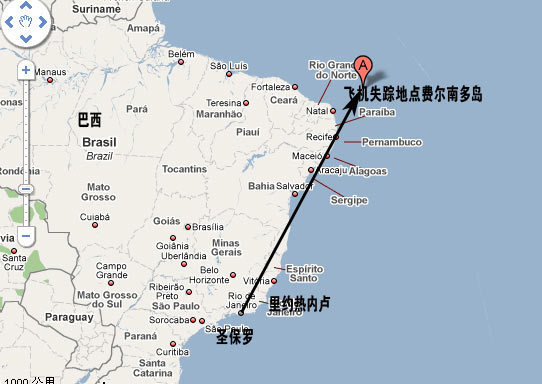 法航失蹤航班上載有231人在大西洋上失去聯系