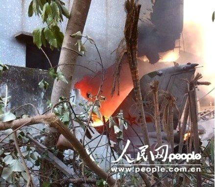 資料圖：2012年12月4日一架中國殲-7在廣東汕頭市赤窖村墜毀。