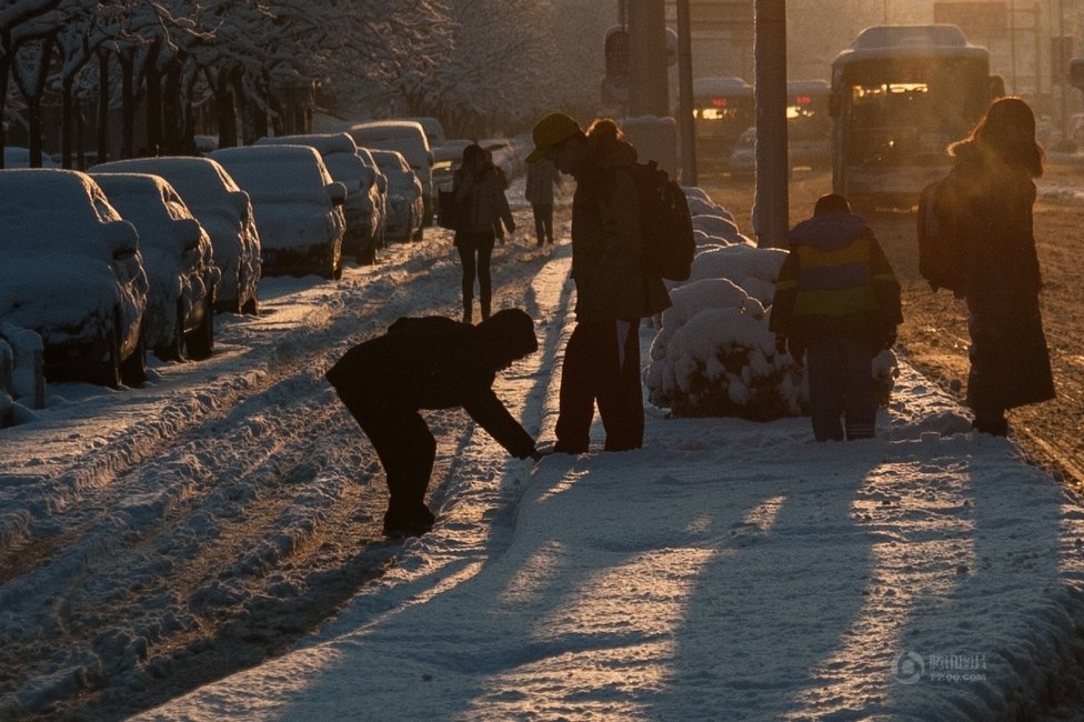 2013年3月20日早晨，降雪后的北京，全城銀裝素裹