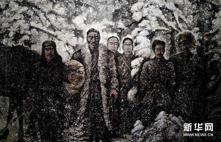 （抗戰(zhàn)勝利70周年）（1）巨幅國(guó)畫(huà)《抗聯(lián)英魂》亮相沈陽(yáng)